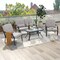 Costway 4 PCS Patio Metal Chairs Outdoor Dining Seat Heavy Duty with Cushions Garden Gray